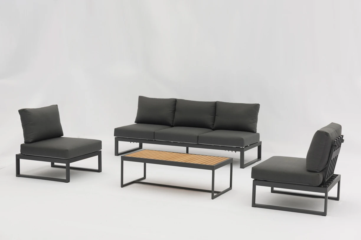 Sofá secional conversível para ambientes externos para pátios, piscinas e jardins – design-resistente às intempéries e que economiza espaço-