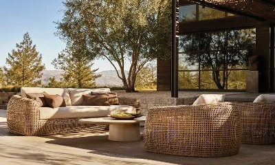 Sofá de vime para todos-climas Gemini|Móveis externos luxuosos