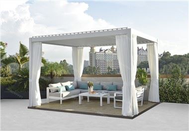 Howvin pérgola de alumínio com dossel retrátil à prova de vento cortinas de rolamento para pátios ao ar livre sombra o sol e evitar chuva e mosquitos